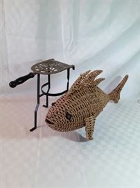 Wicker Large Fish and Antique Iron Standhttps://ctbids.com/#!/description/share/58723