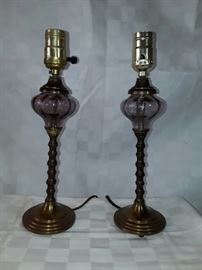 Vintage Hand Blown Glass Pair of Lamps https://ctbids.com/#!/description/share/58742