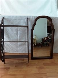 Wood Shelves and wood frame mirror https://ctbids.com/#!/description/share/58763
