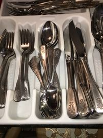 Oneida service for 12 plus serving pieces
