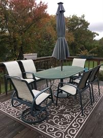 patio furniture + reversible rug