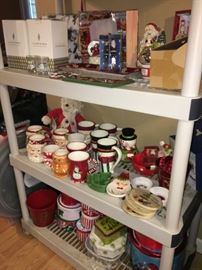 Christmas mugs, tins (cookies??), candles + more