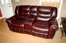 Nice leather reclining loveseat - also have matching reclining sofa and chair