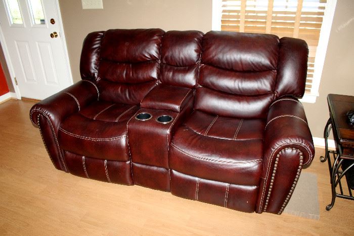 Nice leather reclining loveseat - also have matching reclining sofa and chair