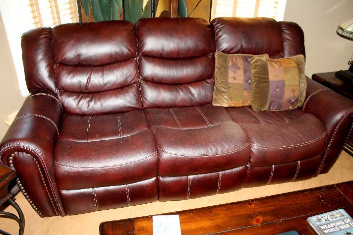 Nice leather reclining sofa - also have matching reclining loveseat and chair