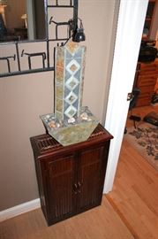 Small cabinet, lighted fountain
