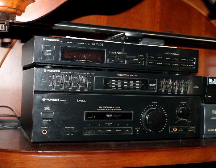 Pioneer electronics: SA-150 stereo amp, graphic equalizer / spectrum analyzer, TX-1320Z FM/AM digital synthesizer tuner 