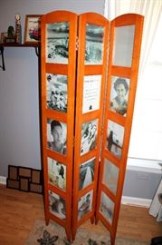 Folding picture frame screen
