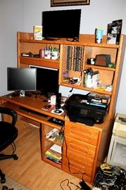 Computer desk, electronics