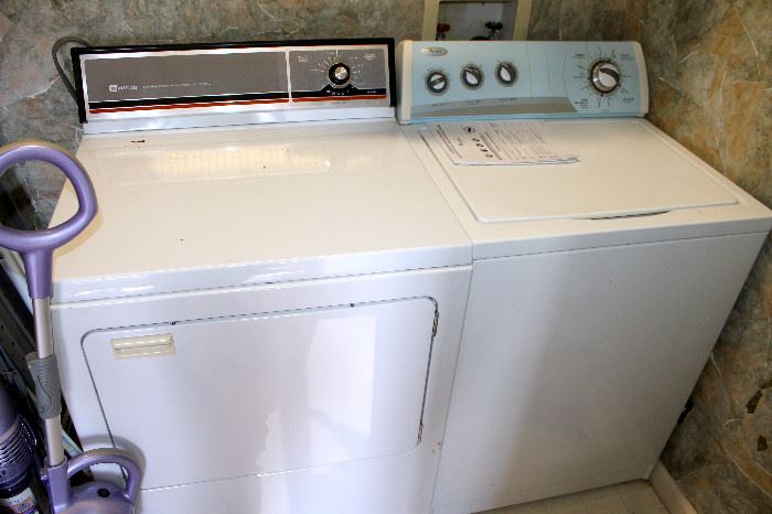 Maytag dryer, Whirlpool washer