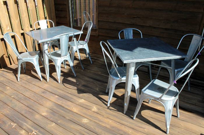 Metal tables with 4 chairs - we have 3 sets!