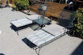 Outdoor metal loungers