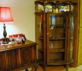 CURVED CHINA CABINET AND SIDEBOARD/BUFFET