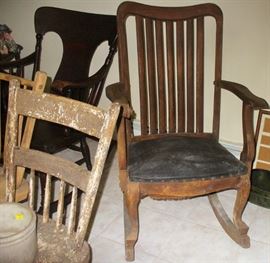 ANOTHER VIEW OF ROCKERS AND PRIMITIVE CHAIRS