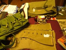 MILITARY LEGGINGS, BELTS, POUCHES,  LIGHT, ETC
