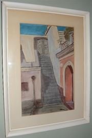 Spanish staircase, Litd. Ed. 18/55 lithograph by Margo
