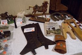 Antique Victorian leather equestrian riding spats from the 1800s by Reliance