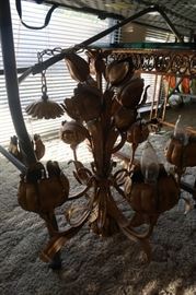 Large antique gold leaf chandelier
