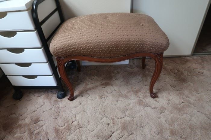 Great storage pieces, antique dressing table bench.