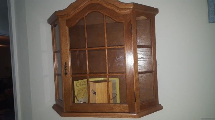 Wall hanging Curio Cabinet 22 1/4" W x 21 T x 6" D