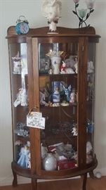 Gorgeous Curio Cabinet & Loads of Knick Knacks 58" T x 32" W x 14" D