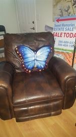 Brown Leather Chair. Electric