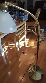 Craft Lamp with Light, Magnifying Glass & Clamp, on wheels. Bendable Arms