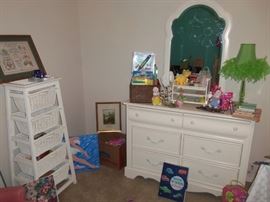 wicker basket unit dresser toys kids original artwork