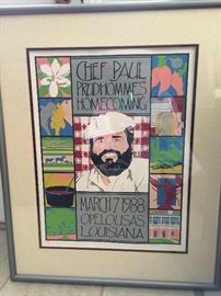 Chef Paul Prudhomme's Homecoming March 7, 1988 Poster.
Rare Find! Number 2/400
Signed by artist