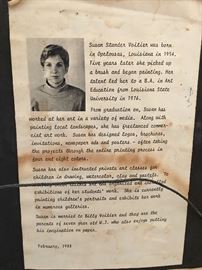 Back of Paul's Matted Print 
Write up on the artist Sandra Voitier