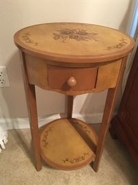 Sweet Little Handpainted Accent Table with Drawer