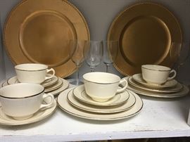Over 100 Pieces of Elegant Gold Rimmed Dishes