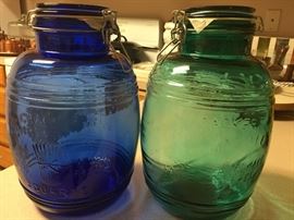 2 Vintage Cracker Barrell Jars