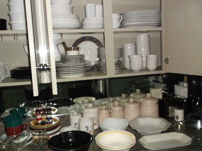 Sets of china and other kitchen items
