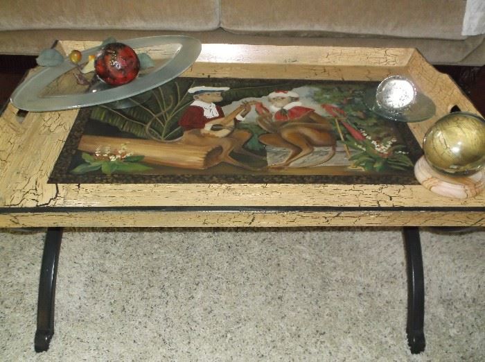 Hand painted tray coffee table