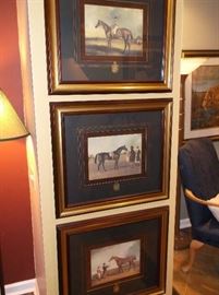 Framed horse prints