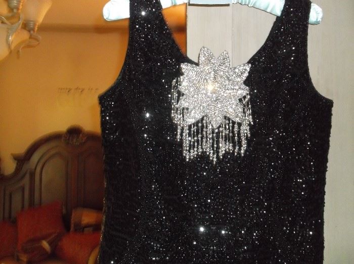 Sequin and beaded top