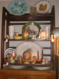 Turkey and thanksgiving items, majolica plate.