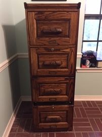 oak 4 stack filing cabinet
