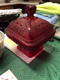 red lidded compote