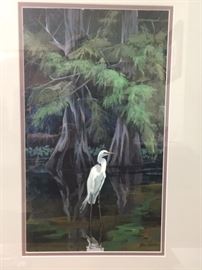 Ron Picou egret print
