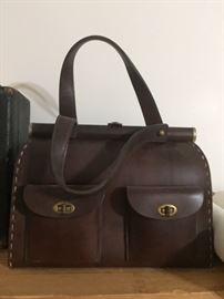 vintage all leather handbag by Francois of California