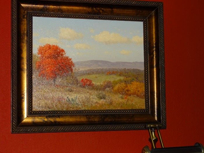 Original Porfirio Salinas "Texas Autumn Landscape" oil painting. 
    21"x17" (26"x20.5" framed)     Signed and Dated 1966.     $14,500.00     Contact for purchase or more information