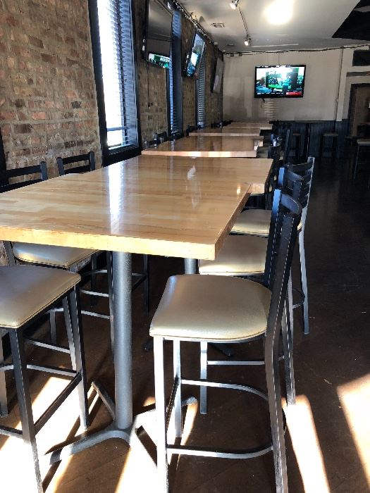 Tall Restaurant Tables and Bar Stool Chairs