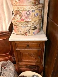 Marble top bedside table