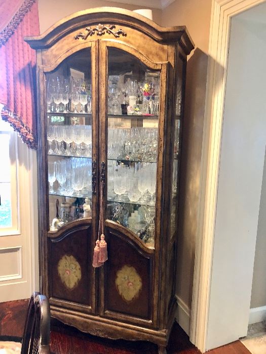 Gold & painted display cabinet 
