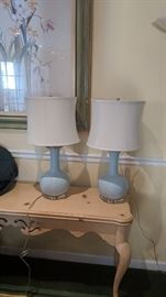 These lamps are just too cute! A nice soft blue that would look great for a room that has a beach theme. Only $25.00 each or both for $40.00
