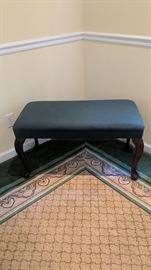 Bench* color green* 35" long, 17" deep and 19" tall. Price $35.00.