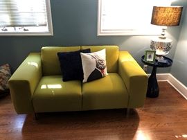 Natuzzi Green Fabric Couch