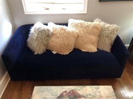 Blue Fabric Couch by Restoration Hardware